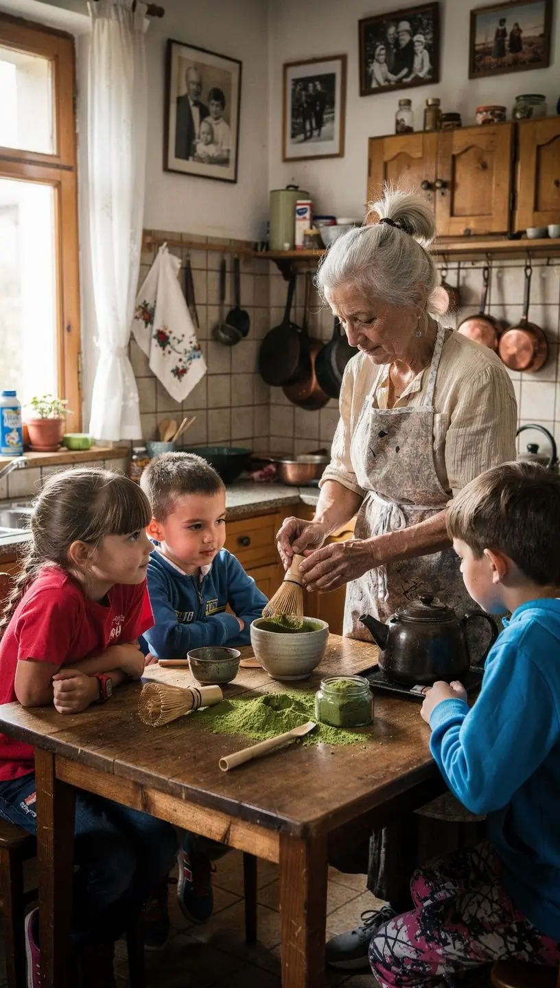 Tradicionális japán tea szertartás, ahol a matcha zöld tea különleges ízét élvezik.